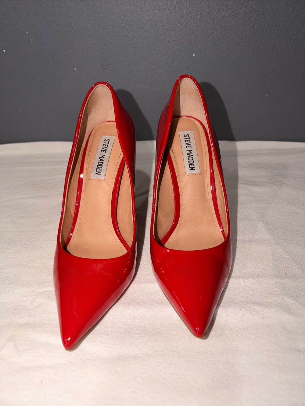 Steve Madden Red Patent Pointed Toe Pumps